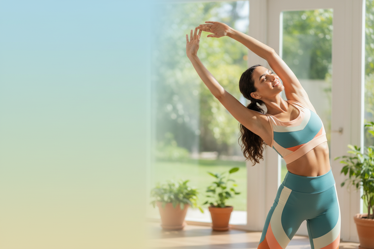 lady active right side + beauty + healthy 