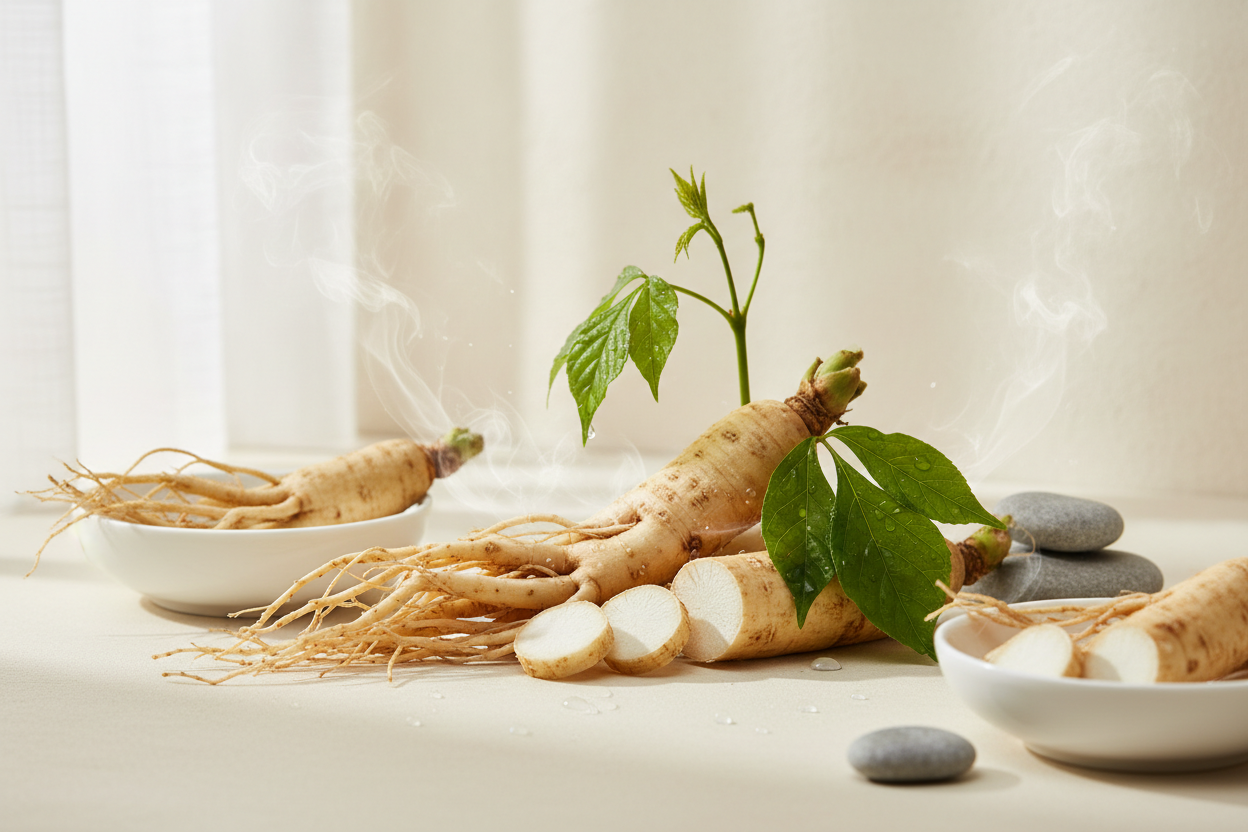skin care + Ginseng + background + no product